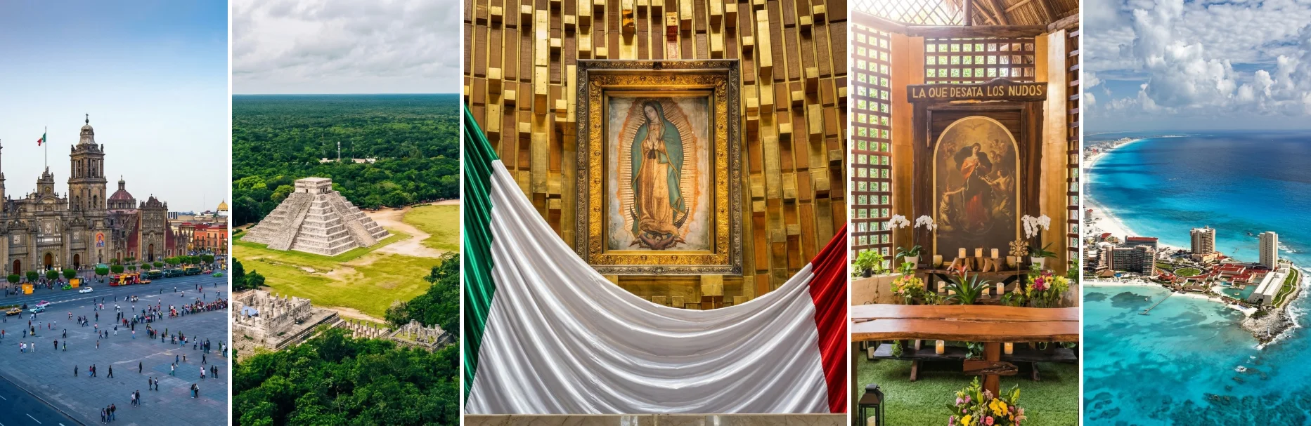 Peregrinação México 2027: Zócalo, Chichén Itzá, Nossa Senhora de Guadalupe, Desatadora dos Nós e Cancún
